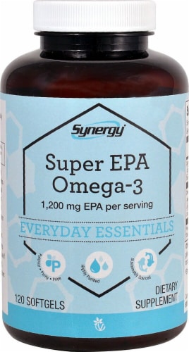 Vitacost Synergy Super EPA Omega-3 Dietary Supplement Softgels 1200mg Perspective: front