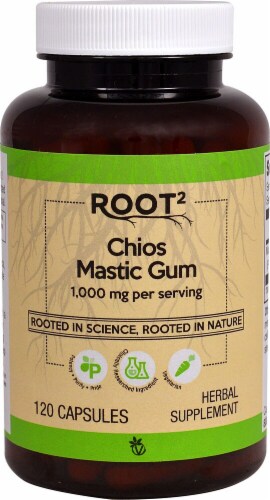 Vitacost ROOT2 Chios Mastic Gum Herbal Supplement Capsules 1000mg Perspective: front
