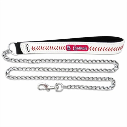 GameWear CLL-MLB-SAC-L St. Louis Cardinals Large Baseball Leather with 3.5mm Chain Leash Perspective: front