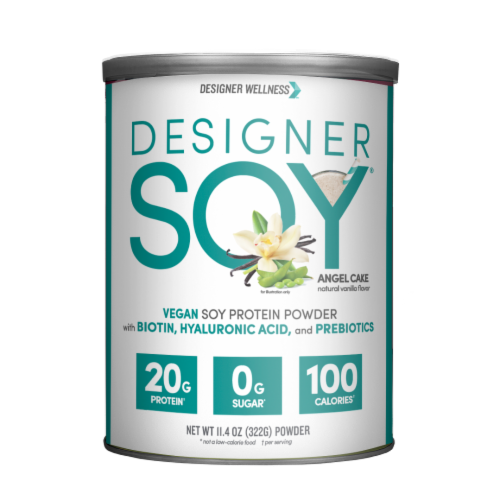 Designer Wellness Designer Soy® Vegan Angel Cake Soy Protein Powder Perspective: front