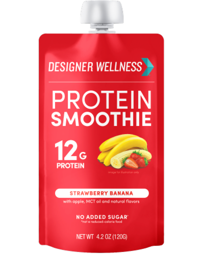 Designer Wellness® Strawberry Banana Protein Smoothie Perspective: front