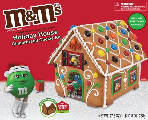 M&M's® Gingerbread Holiday House Cookie Kit Perspective: front