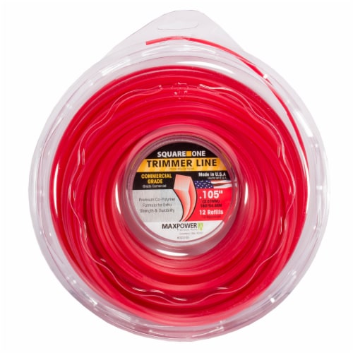 MaxPower Square-Shaped Trimmer Line - Red Perspective: front