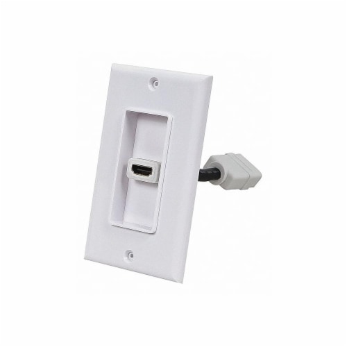 Monoprice A/V WallPlate,HDMI w/Ext,1P,White 7330 Perspective: front