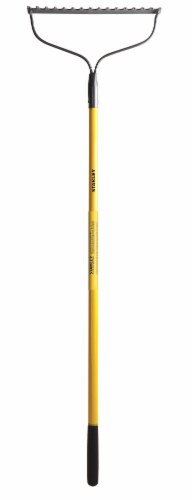 Stanley® Long Handle Bow Rake - 16 Tine - Yellow/Black Perspective: front