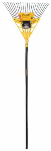 Stanley® Accuscape™ Poly Steel Rake - Yellow/Black Perspective: front