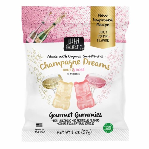 Project 7 Brut & Rose Champagne Dreams Gourmet Gummies Perspective: front