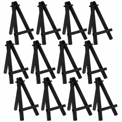 5 Mini Black Wood Display Easel (12 Pack), A-Frame Artist Painting