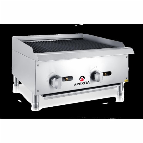 Apexra APCB-24LP 24 in. Char-Rock Charbroiler, 70000K BTU LP Perspective: front