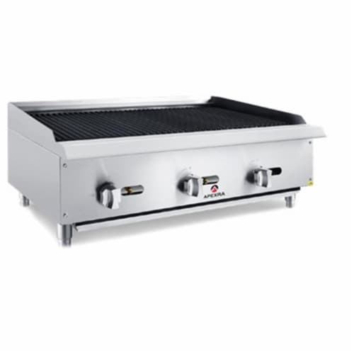 Apexra APCB-36LP 36 in. Char-Rock Charbroiler, 105000K BTU LP Perspective: front
