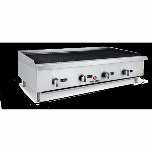 Apexra 48 in. Char-Rock Charbroiler, 140000K BTU LP Perspective: front