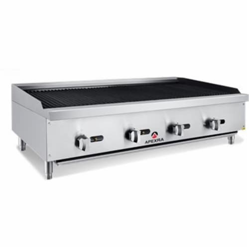 Apexra APCB-48NG 48 in. Char-Rock Charbroiler, 140000K BTU NG Perspective: front