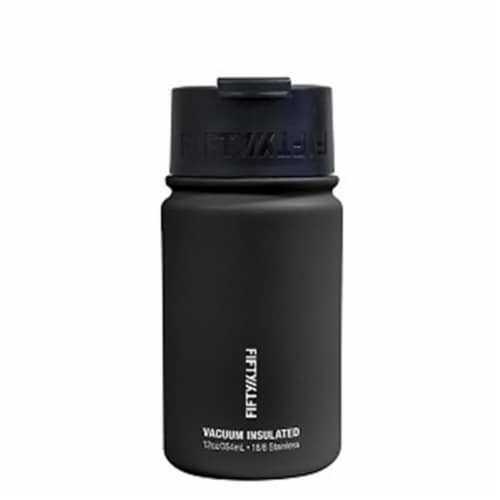 Icy-Hot Hydration V12004BK0 12 oz Matte Black Vacuum Insulated Bottle - Flip Cap Perspective: front