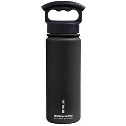 Icy-Hot Hydration V40006BK0 40 oz Matte Black Vacuum Insulated Bottle - 3 Finger Grip Lid Perspective: front
