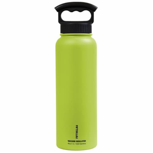 Icy-Hot Hydration V40006LM0 40 oz VI Bottle-3 Finger Grip Lid Lime Green Perspective: front
