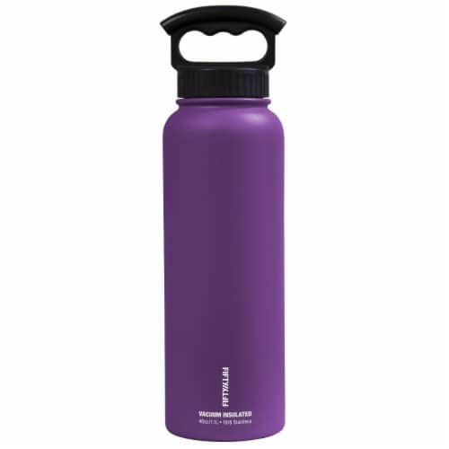 Icy-Hot Hydration V40006PU0 40 oz Royal Purple Vacuum Insulated Bottle - 3 Finger Grip Lid Perspective: front