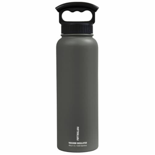 Icy-Hot Hydration V40006SL0 40 oz Slate Grey Vacuum Insulated Bottle - 3 Finger Grip Lid Perspective: front