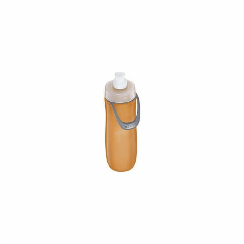 Icy-Hot Hydration V34001CR0 34 oz Coral Vacuum Insulated Bottle - 3 Finger Grip Lid Perspective: front