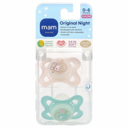 MAM Night Pacifiers (2 Pacifiers & Sterilizing Box), MAM Pacifiers 0-6  Months, Best Pacifier, 2 Count - Fred Meyer