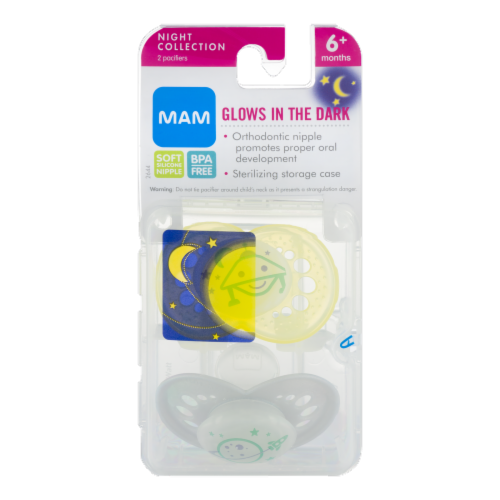 MAM Night Glow 6 months Baby Pacifier, 2 ct - Kroger