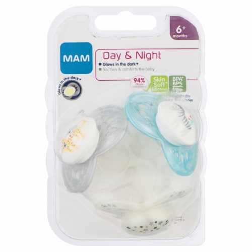 MAM Day & Night Glow in the Dark Pacifiers Perspective: front