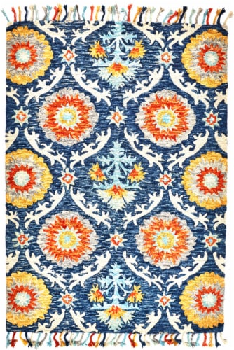 Feizy Abelia Area Rug - Blue Ocean Perspective: front