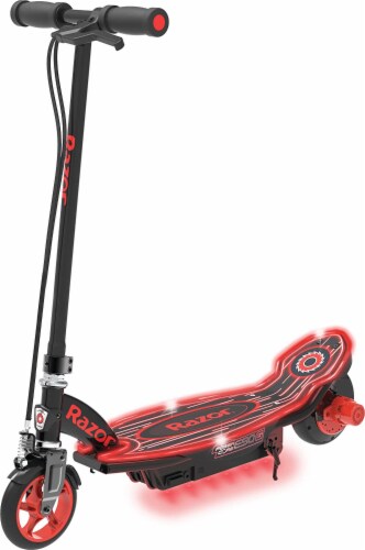 Razor® Black/Red Power Core E90 Glow Electric Scooter Perspective: front