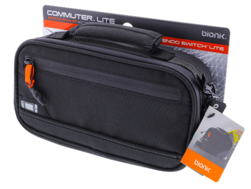 Bionik Black Commuter Reinforced Tactile Bag for Nintendo Switch Perspective: front