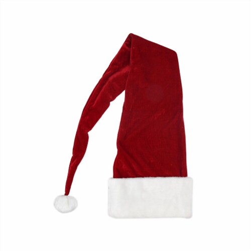 Northlight Red and White Santa Unisex Adult Christmas Hat Costume Accessory Perspective: front