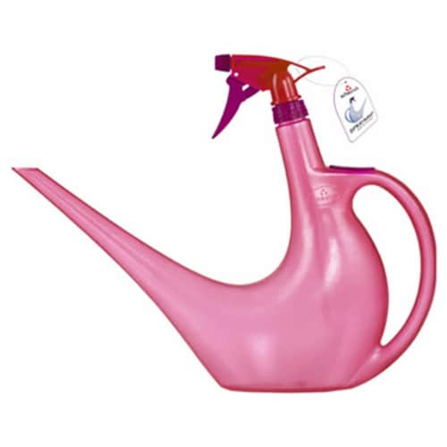 Scheurich 50447 40 oz. Watering Can & Spray Bottle - Pink Perspective: front
