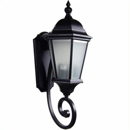 Yosemite Home Decor Brielle Exterior Light Wall Mount in Black Perspective: front