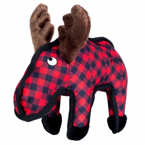 The Worthy Dog 845851099076 Moose Plush Toy for Dog, Red - Large Perspective: front