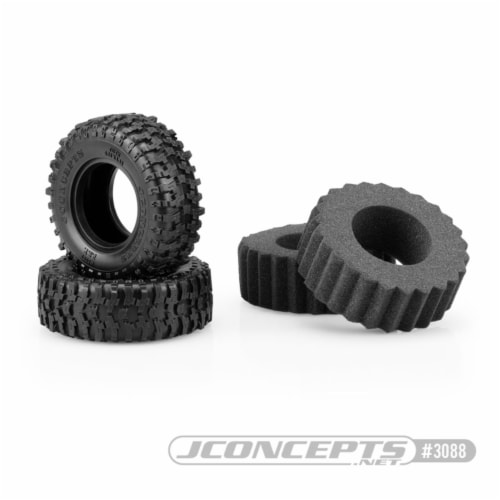J Concepts JCO308802 1.9 in. 4.19 in. OD Scale Country Hunk Green Compound Tires Perspective: front