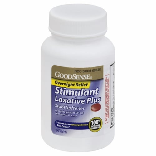 GoodSense® Overnight Relief Stimulant Laxative Plus Stool Softener Perspective: front
