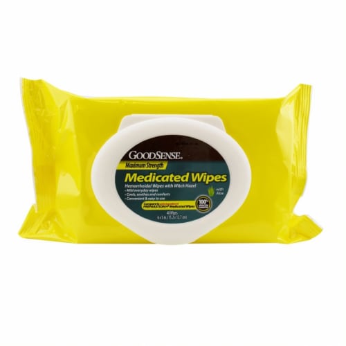 GoodSense® Maximum Strength Medicated Hemorrhoidal Wipes Perspective: front