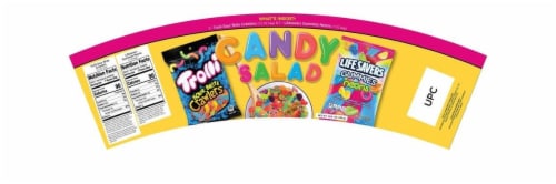 Lifesavers Neon Gummies & Trolli Sour Brite Crawlers Candy Salad Bucket Perspective: front