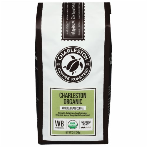 Charleston Coffee Roasters Medium Roast Organic Whole Bean Coffee Perspective: front