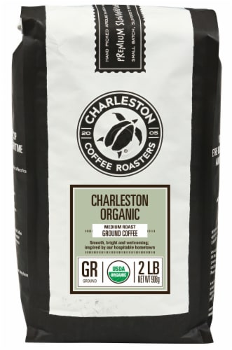 Charleston Coffee Roasters Medium Roast Organic Ground Coffee Perspective: front