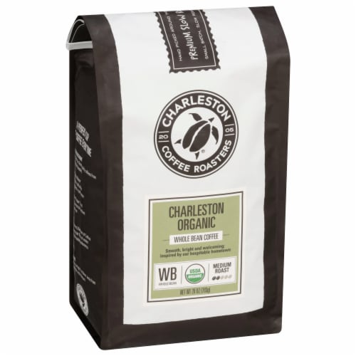 Charleston Organic Medium Roast Whole Bean Ground Coffee Perspective: front