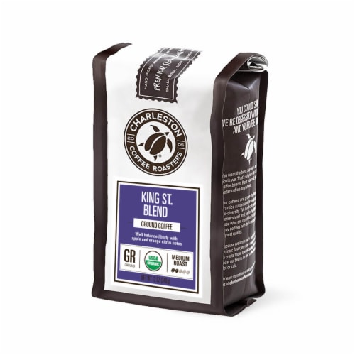 Charleston Coffee Roasters King Street Blend Medium Roast Ground Coffee Perspective: front