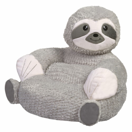 Trend-Lab 103406 21 x 19 x 19 in. Childrens Plush Sloth Character Chair, Gray Perspective: front