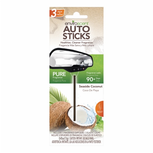 Enviroscent Seaside Coconut Scent Auto Stick Air Fresheners - Green Perspective: front
