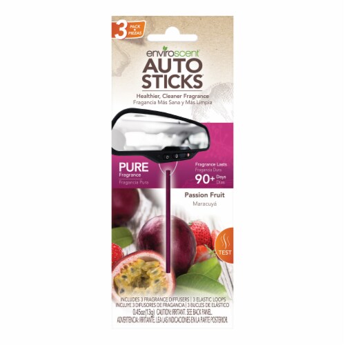 Enviroscent Auto Sticks Passion Fruit Car Air Fresheners Perspective: front