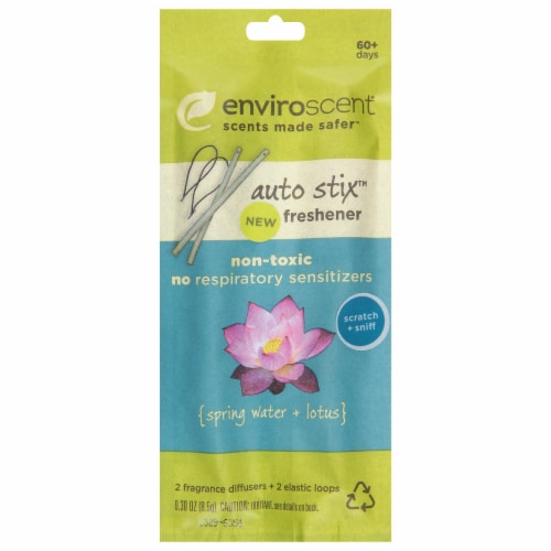 Enviroscent Auto Stix Spring Water and Lotus Car Fresheners Perspective: front