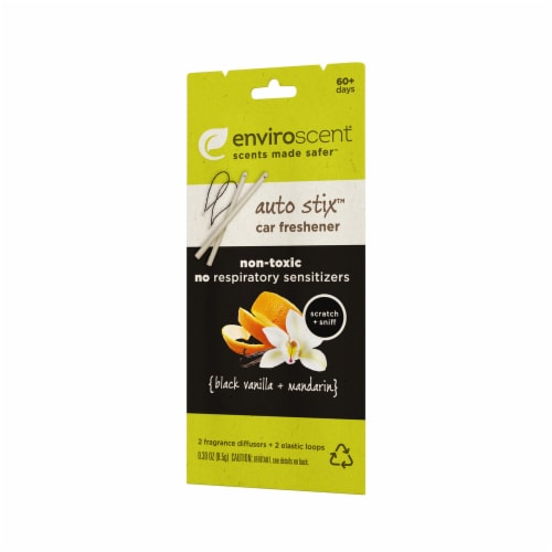 Enviroscent Auto Stix™ Black Vanilla + Mandarin Car Air Fresheners Perspective: front