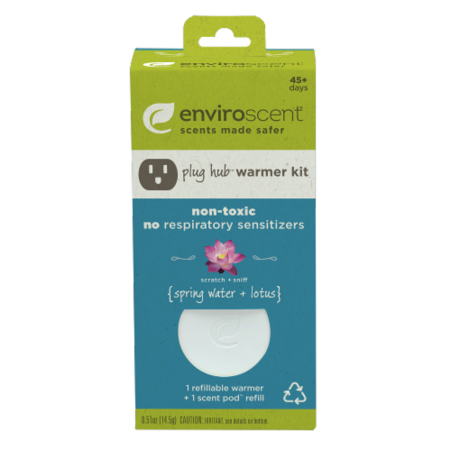 Enviroscent Plug Hub Spring Water and Lotus Scent Pod Kit Perspective: front