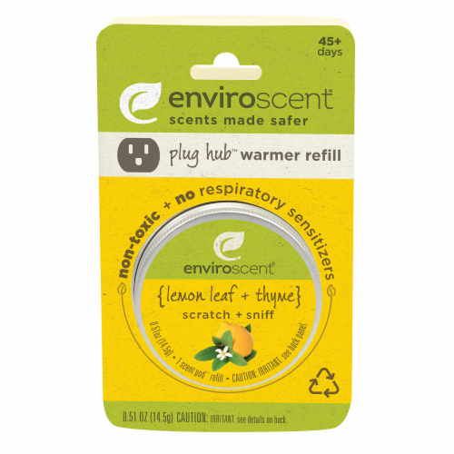 Enviroscent Lemon Leaf + Thyme Plug Hub Warmer Refill Perspective: front