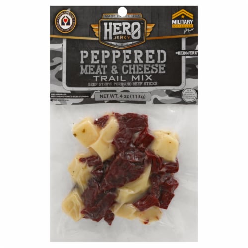 Hero Jerky Peppered Meat & Cheese Trail Mix Perspective: front