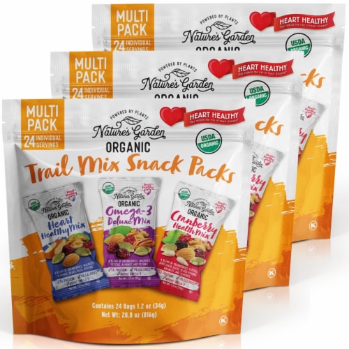 Nature's Garden - Organic Trail Mix Snack Packs - 1.2 oz - (Pack of 72) Perspective: front