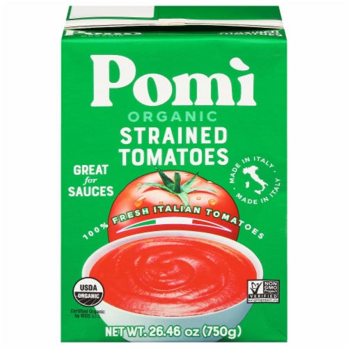 Pomi Organic Strained Tomatoes Perspective: front